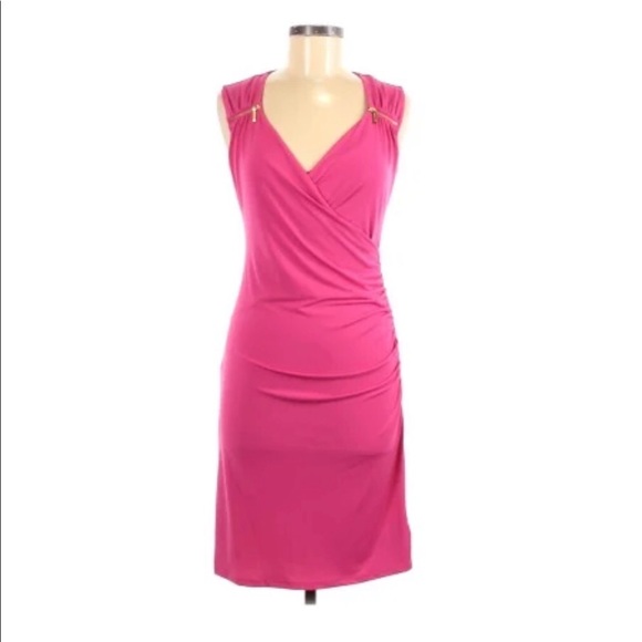MICHAEL Michael Kors Dresses & Skirts - MICHAEL Michael Kors Pink Zipper Shoulder Dress B19/3
